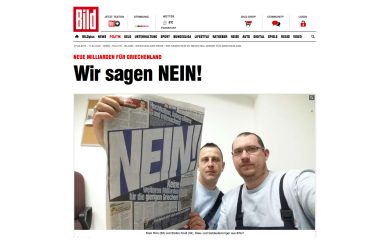 I selfie anti-Grecia dei tedeschi della Bild