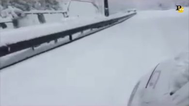 Maltempo: solo sull’autostrada coperta di neve