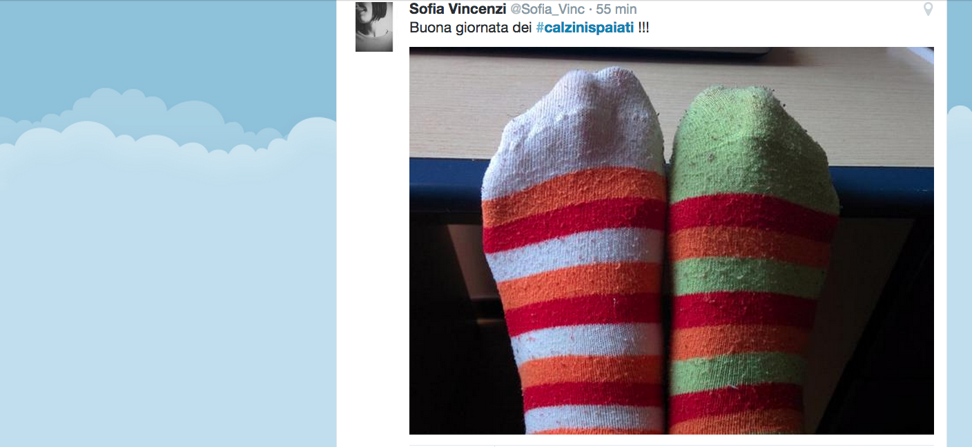 Sei febbraio, giornata mondiale dei calzini spaiati