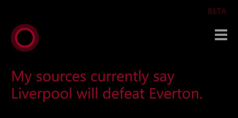 Cortana predice i risultati di calcio