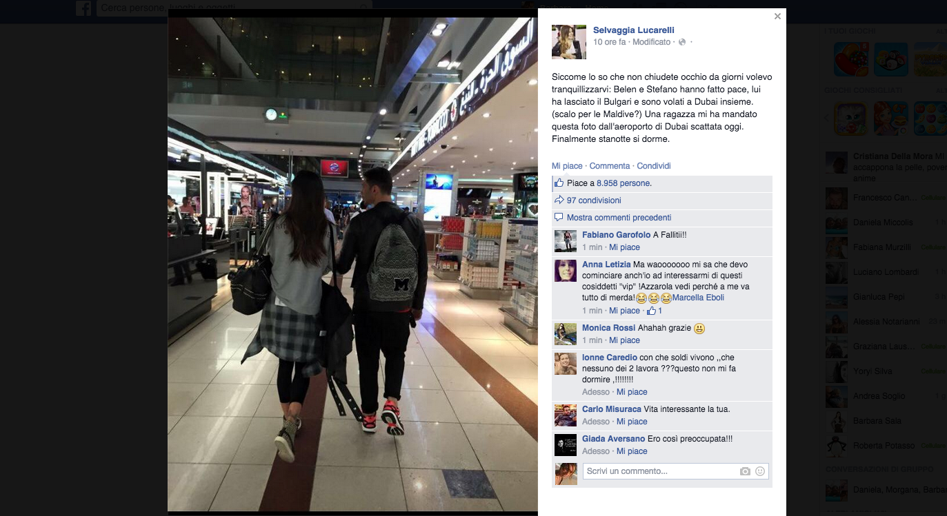 Belén Rodriguez e Stefano De Martino in fuga verso le Maldive?