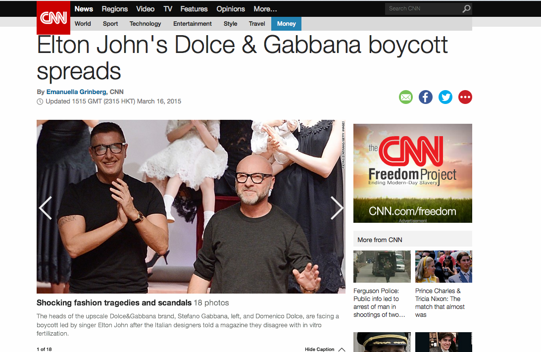 La stampa su Elton John – Dolce e Gabbana dopo l’intervista a Panorama