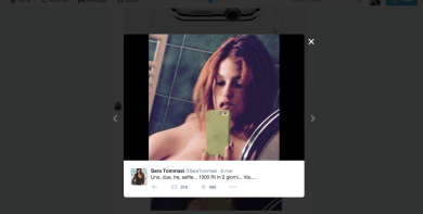Sara Tommasi, ritorno in topless su Twitter