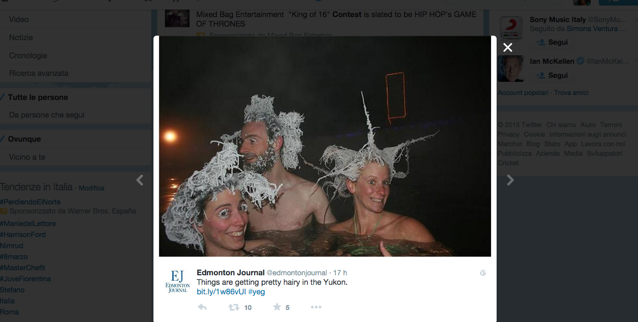 Dal Canada il campionato dei capelli ghiacciati Dal Canada il campionato dei capelli ghiacciati