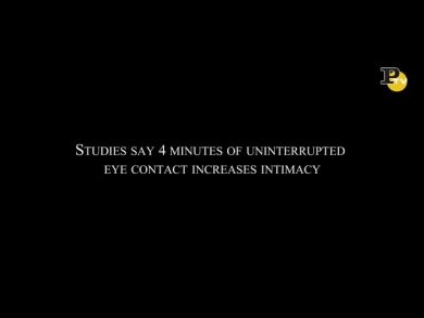 Quattro minuti di sguardi negli occhi