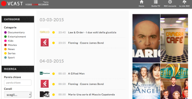 Vcast: ora la tv si registra online