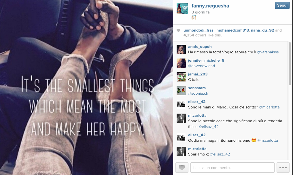 Fanny Neguesha e Mario Balotelli, ritorno di fiamma? Fanny Neguesha e Mario Balotelli, ritorno di fiamma?