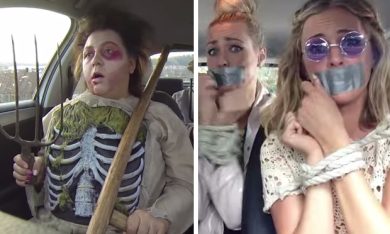 Tre ragazze in auto, la parodia