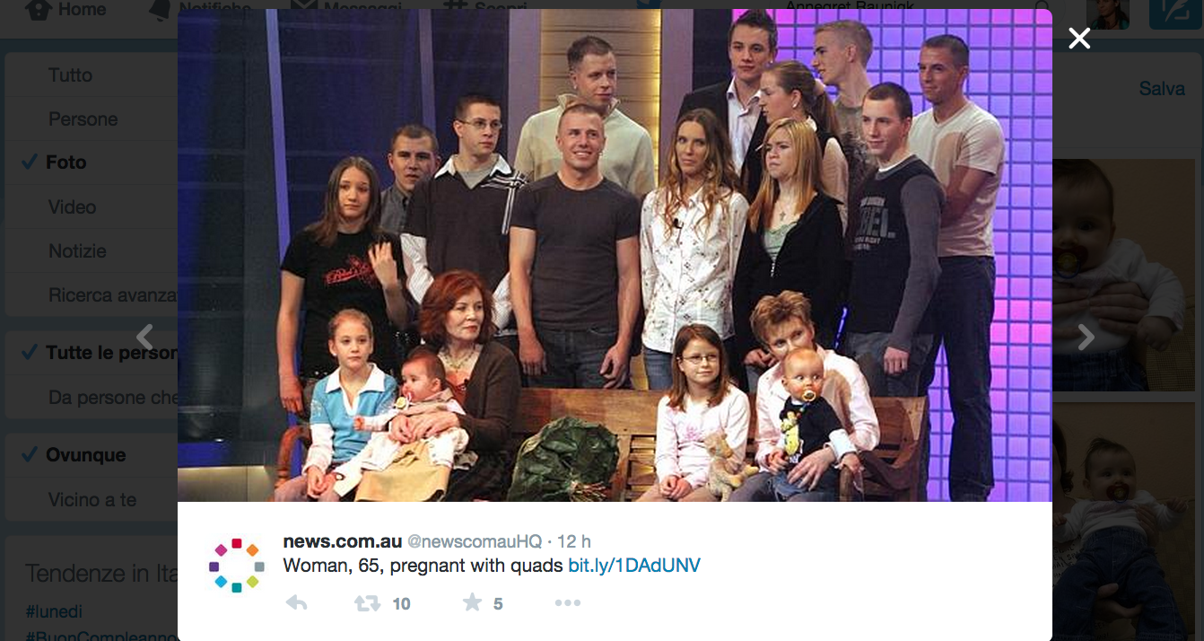 Incinta di 4 gemelli a 65 anni, giusto o sbagliato? Incinta di 4 gemelli a 65 anni, giusto o sbagliato?