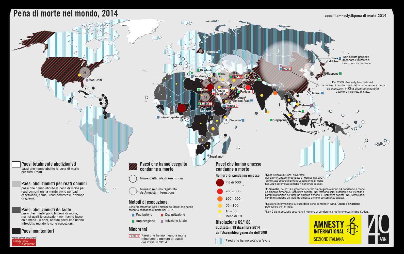 La pena di morte nel mondo nel 2014