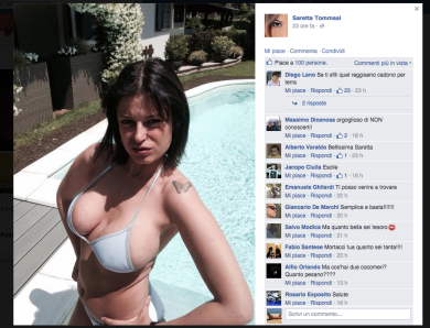 Sara Tommasi in caduta libera