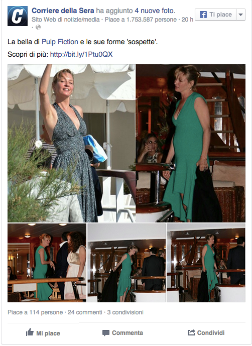 Uma Thurman è incinta?