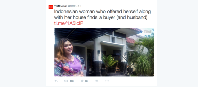 Dall’Indonesia la donna che vende casa a chi la sposa