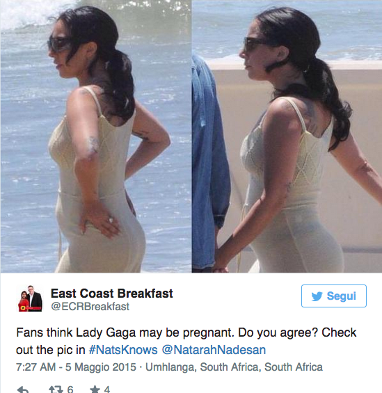 Lady Gaga: “Non sono incinta”