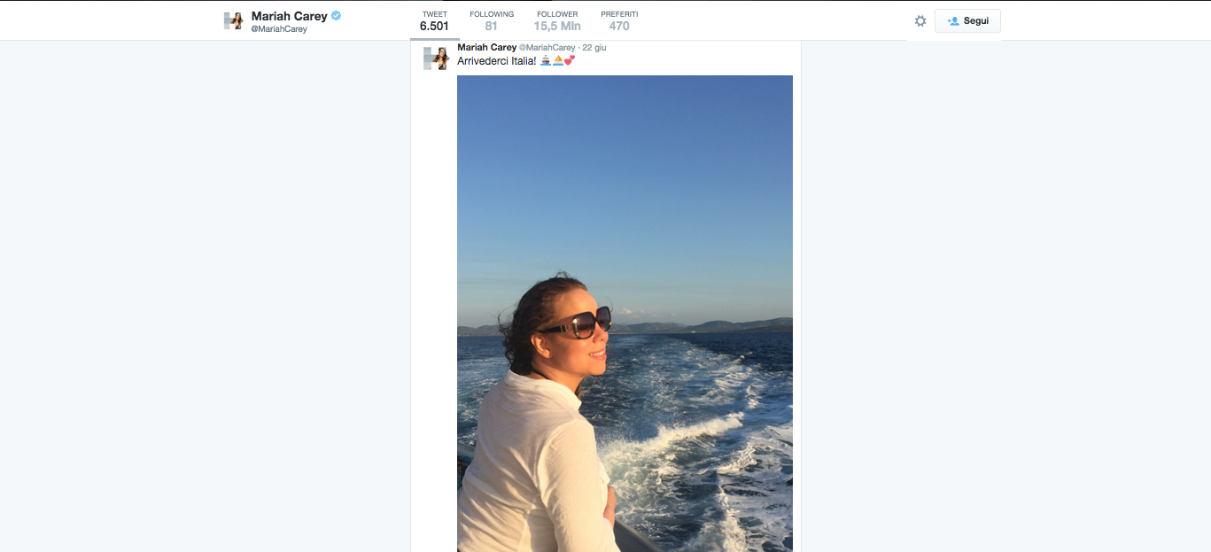 Mariah Carey, forme morbide durante le vacanze a Capri Mariah Carey, forme morbide durante le vacanze a Capri