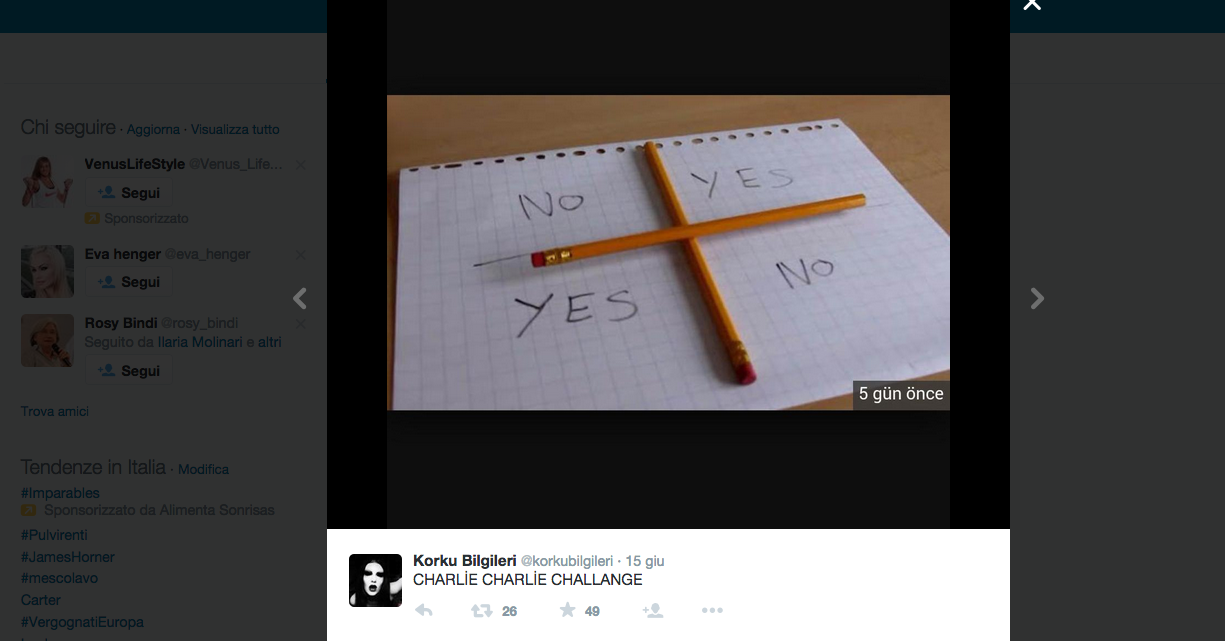 Charlie Challange, è psicosi tra i giovani