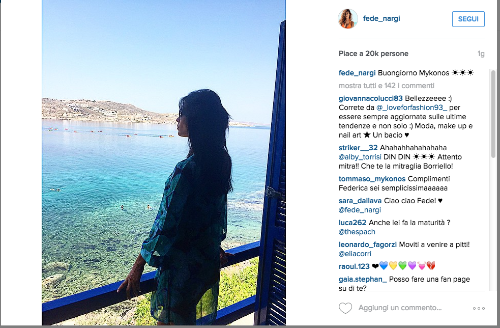 Federica Nargi personaggio dell’estate