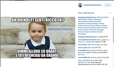 “Baby George ti disprezza”, tutti pazzi per il meme del principe