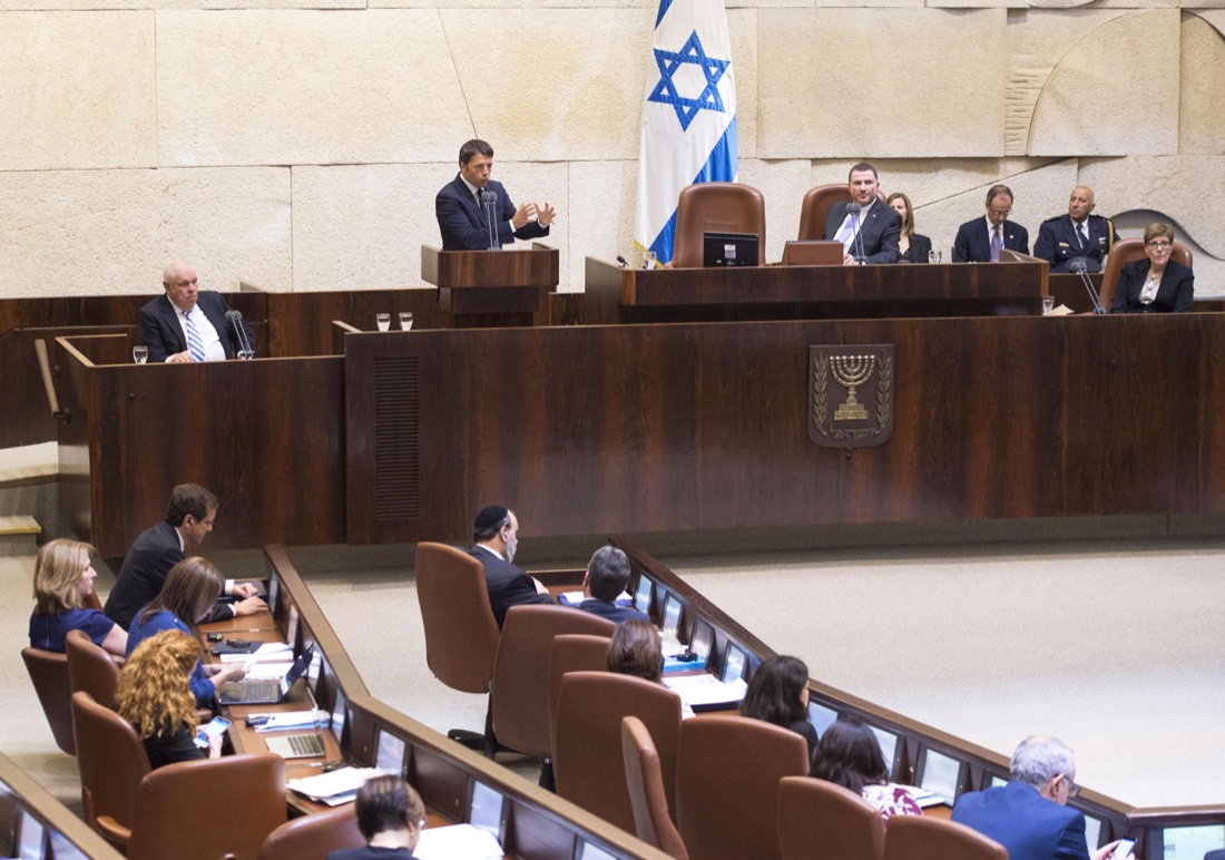 Renzi: Israele e Palestina, due Stati, due popoli