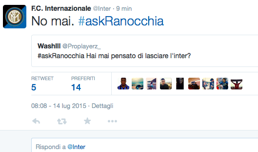 #AskRanocchia: l’ironia nerazzurra viaggia sui social