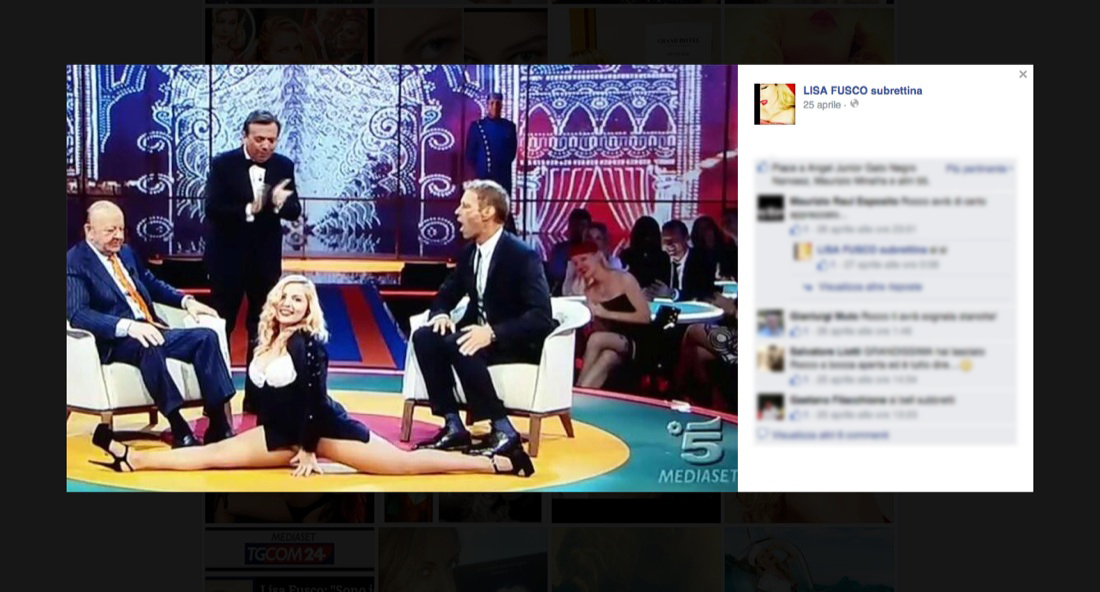 La terrificante spaccata di Lisa Fusco in diretta Tv