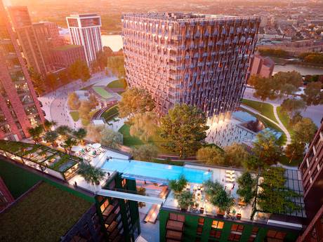 Sky pool, la prima piscina “sospesa” tra gli edifici