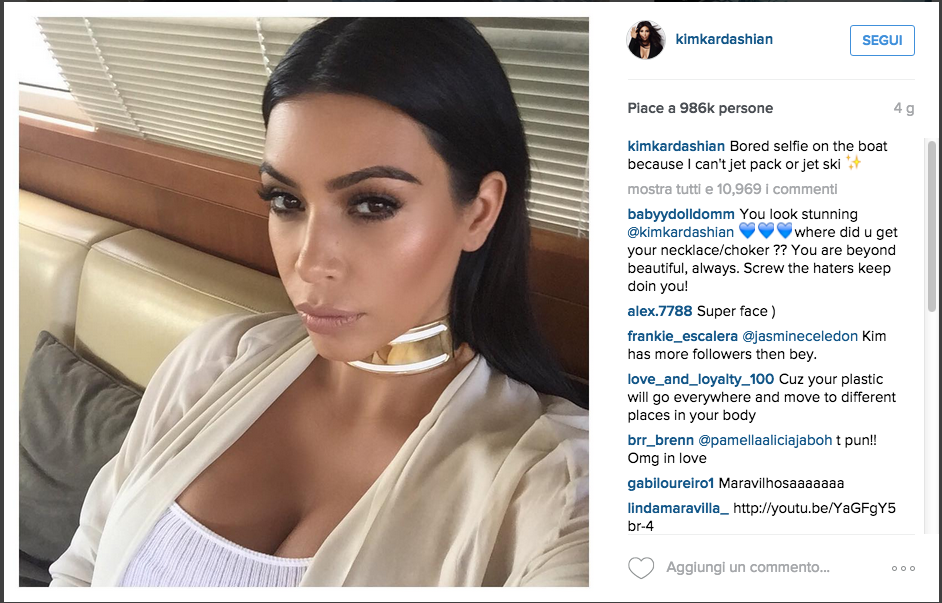 Kim Kardashian batte Beyoncè: è lei la regina di Instagram Kim Kardashian batte Beyoncè: è lei la regina di Instagram