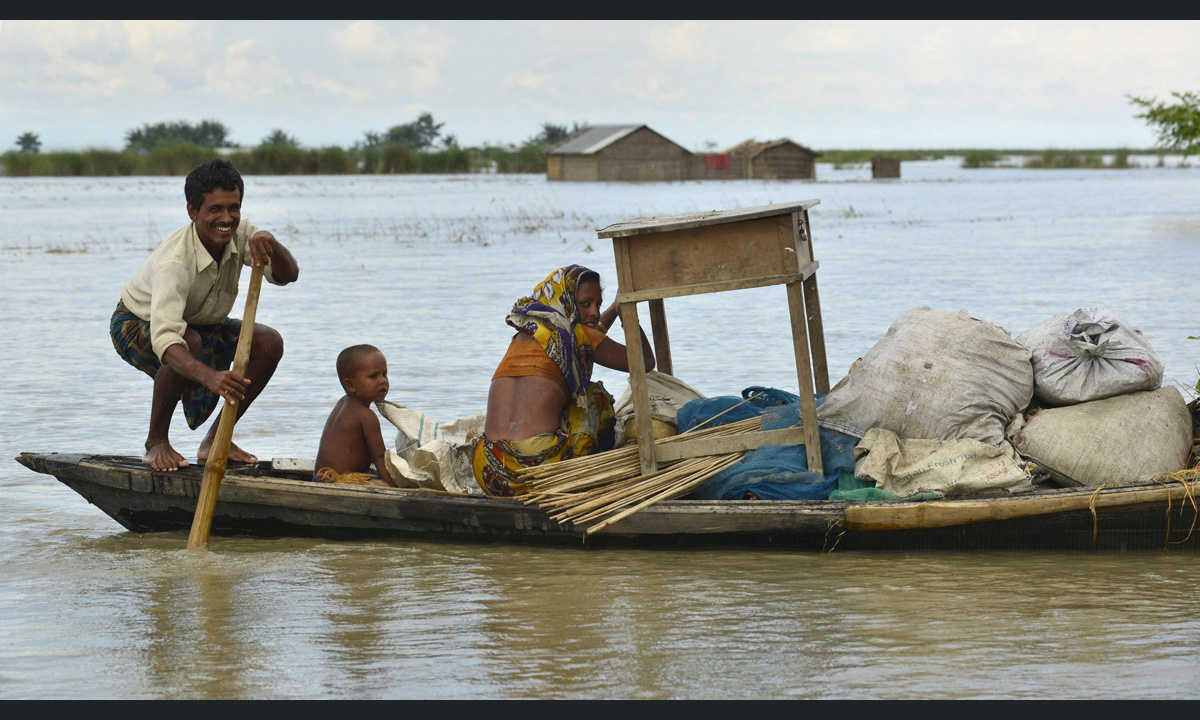 India, foto dall’Assam alluvionato India, foto dall’Assam alluvionato