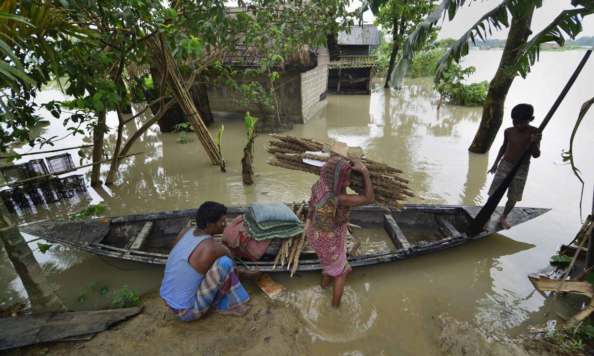 India, foto dall’Assam alluvionato India, foto dall’Assam alluvionato