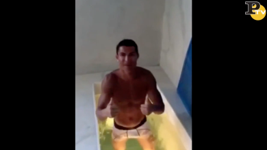 Cristiano Ronaldo nell’acqua ghiacciata