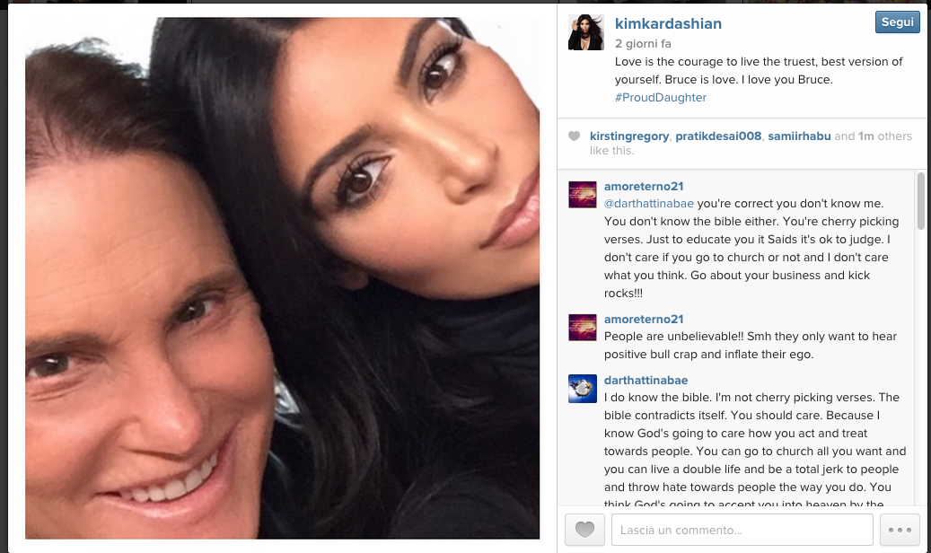Kim Kardashian attacca Caitlyn Jenner