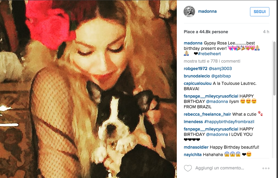 Madonna “Gipsy Queen” per il suo compleanno Madonna “Gipsy Queen” per il suo compleanno