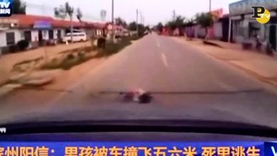 Cina – bambino investito: salvo