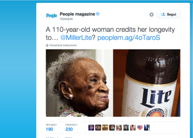 L’elisir di lunga vita di Agnes: birra e whisky per arrivare a 110 anni