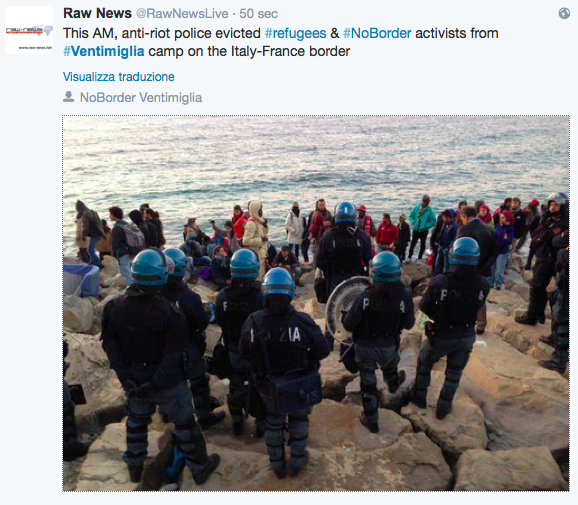 Ventimiglia, sgomberato il presidio dei migranti sugli scogli – Foto Ventimiglia, sgomberato il presidio dei migranti sugli scogli – Foto