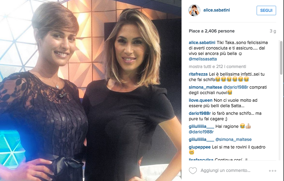 Alice Sabatini, miss social network