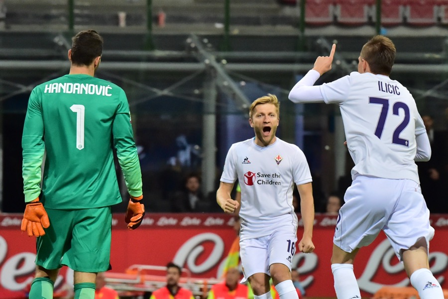 Inter – Fiorentina 1-4, tripletta di Kalinic e viola in vetta