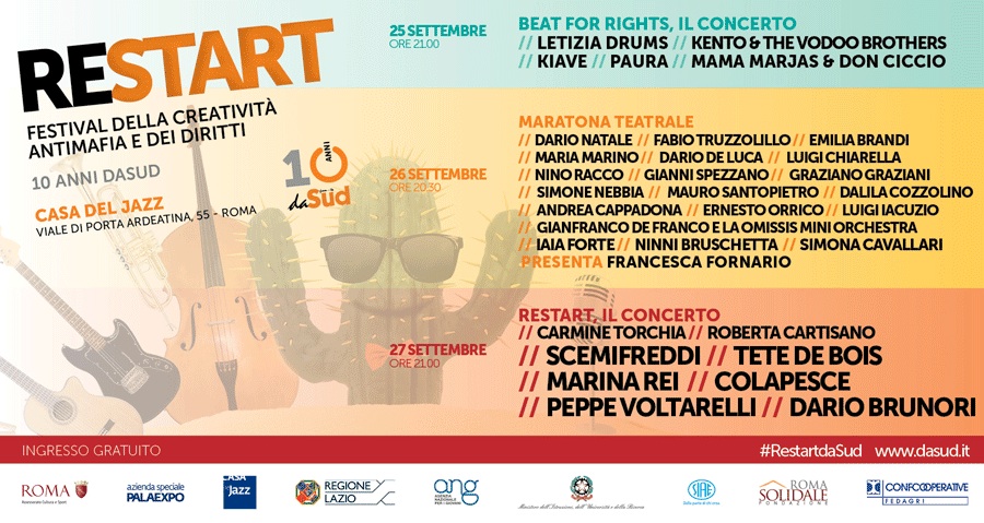 Restart Festival a Roma: sei giorni di musica, teatro, mostre e street art Restart Festival a Roma: sei giorni di musica, teatro, mostre e street art