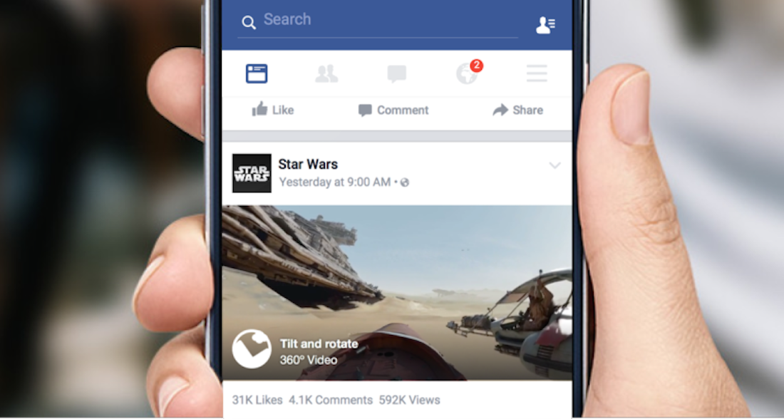 Facebook lancia i video a 360 gradi: ecco come funzionano