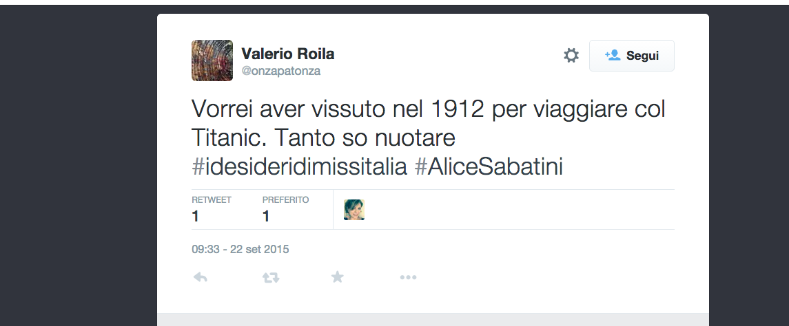 Alice Sabatini, il web non perdona il suo #vorrei Alice Sabatini, il web non perdona il suo #vorrei