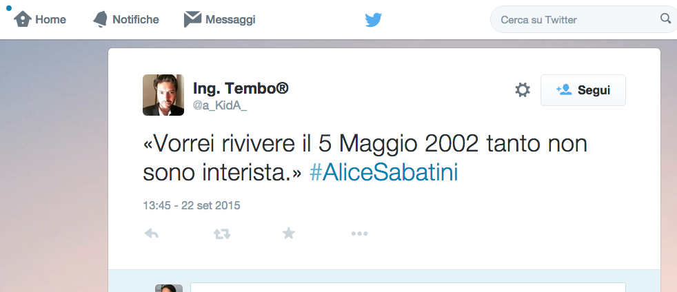Alice Sabatini, il web non perdona il suo #vorrei Alice Sabatini, il web non perdona il suo #vorrei