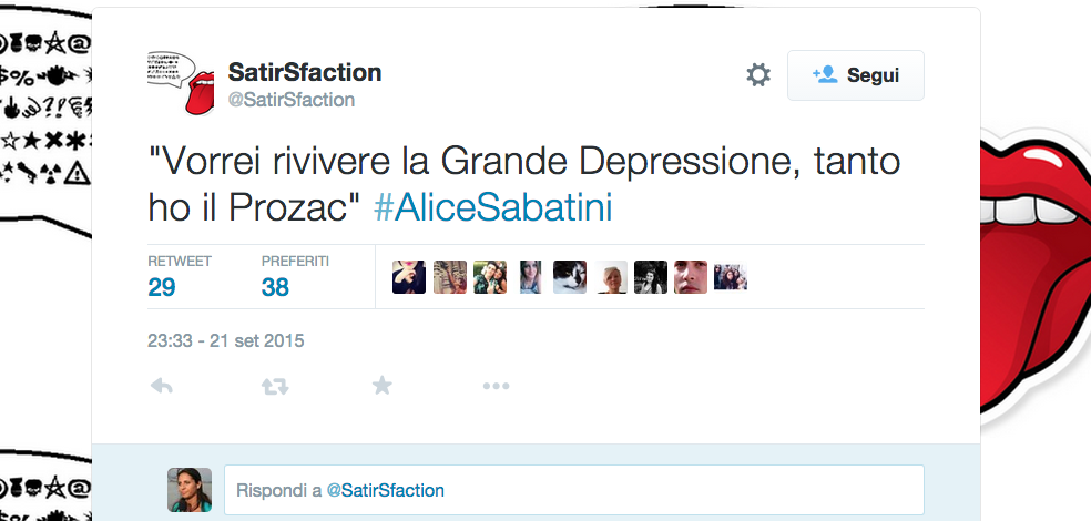 Alice Sabatini, il web non perdona il suo #vorrei Alice Sabatini, il web non perdona il suo #vorrei