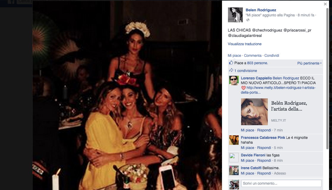 Belén come Frida: party gipsy per il compleanno della showgirl