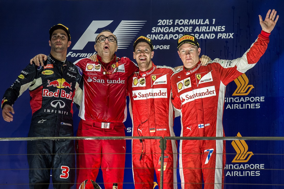 Gp Singapore: meraviglia Ferrari con Vettel. Hamilton ko, mondiale riaperto Gp Singapore: meraviglia Ferrari con Vettel. Hamilton ko, mondiale riaperto