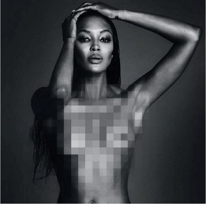 Naomi Campbell: topless censurato su Instagram