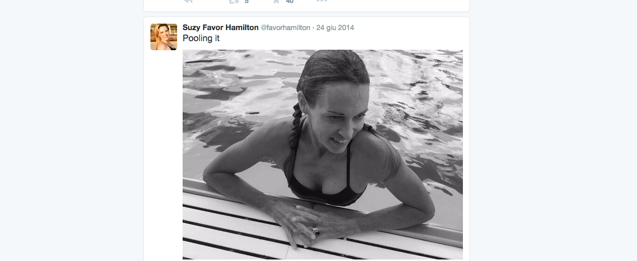 La doppia vita di Suzy Favor Hamilton: da olimpionica a escort La doppia vita di Suzy Favor Hamilton: da olimpionica a escort