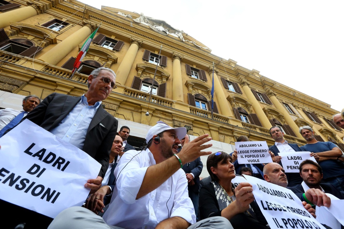 Esodati: la Lega occupa i banchi del Governo