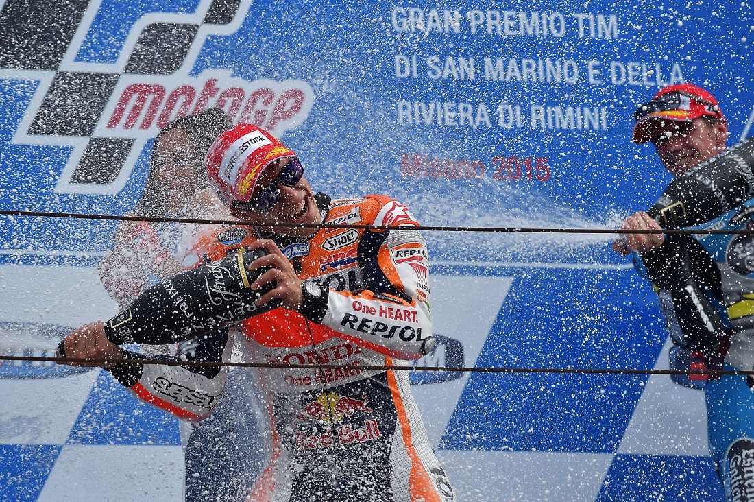 Gp San Marino: vince Marquez, crolla Lorenzo e Rossi allunga Gp San Marino: vince Marquez, crolla Lorenzo e Rossi allunga