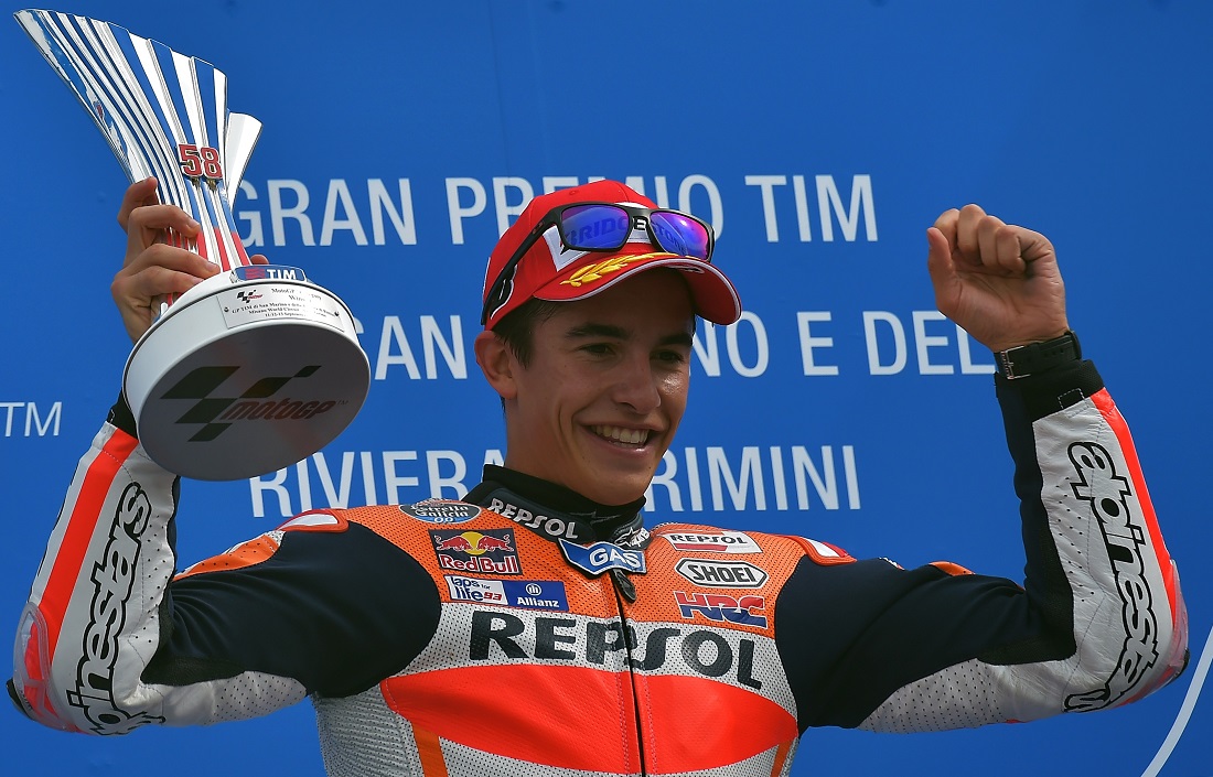 Gp San Marino: vince Marquez, crolla Lorenzo e Rossi allunga Gp San Marino: vince Marquez, crolla Lorenzo e Rossi allunga