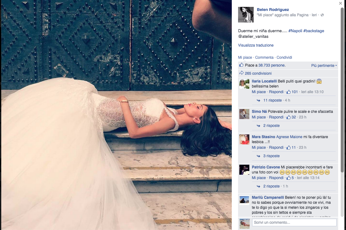 Con Belén a Napoli lo shooting diventa un evento Con Belén a Napoli lo shooting diventa un evento